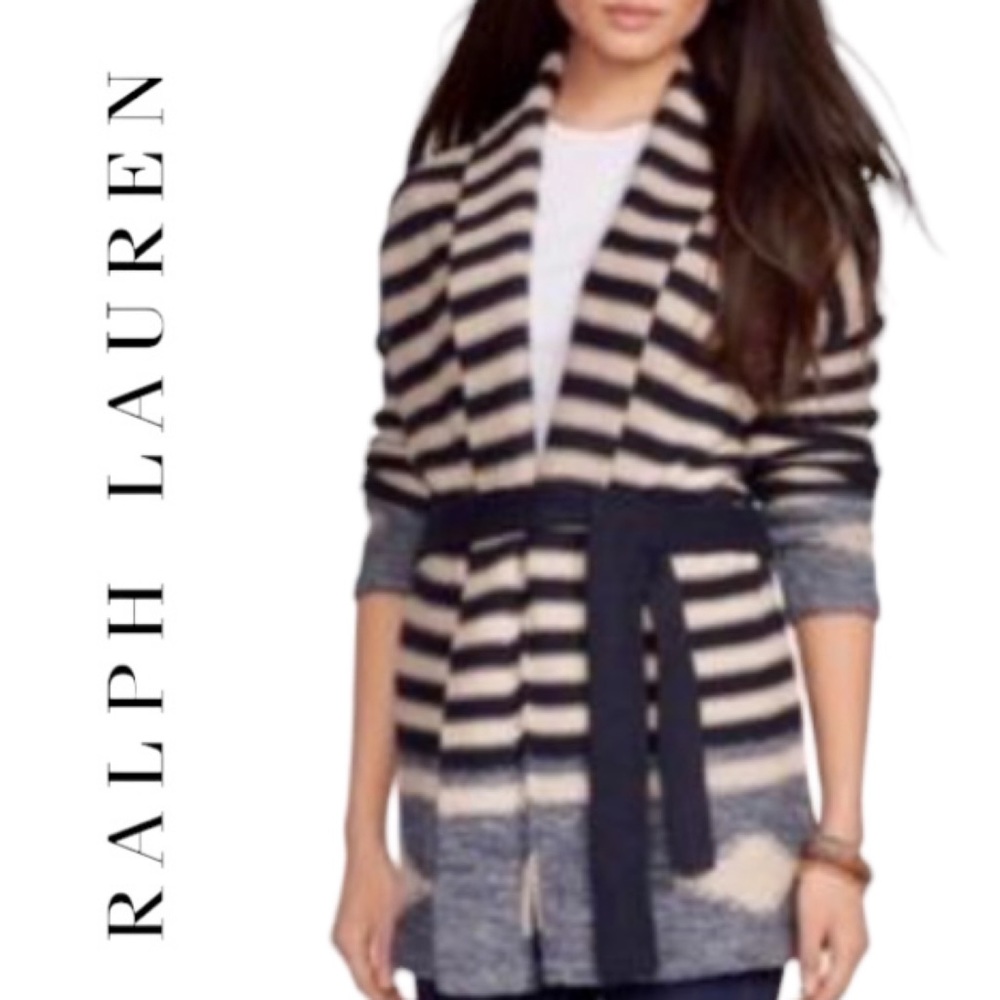 RALPH LAUREN➕ Shawl Collar Wrap Sweater